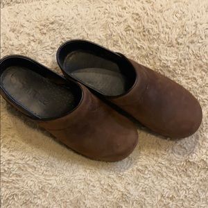 Sanita Professional Brown Leather Clog